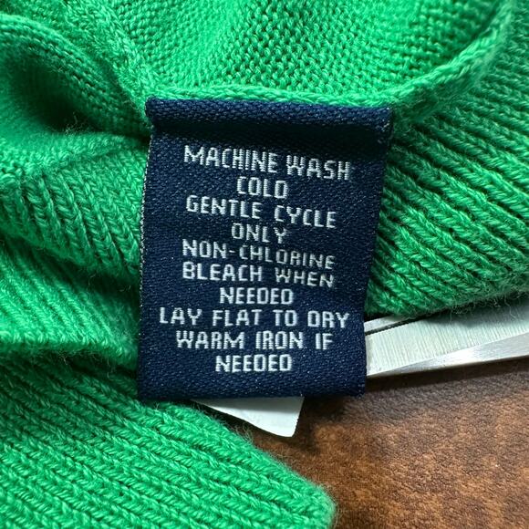 Chaps Ralph Lauren Cardigan Sweater Womens Size XL Green Blue Button Up Nautical - Picture 7 of 7